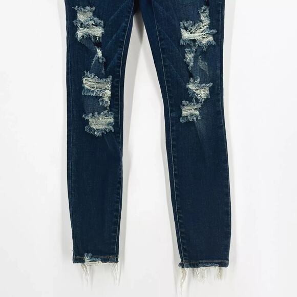 Judy Blue Skinny Fit Jeans Size 7/28 Stretch Distressed Comfort Dark Wash Grunge - Picture 3 of 10